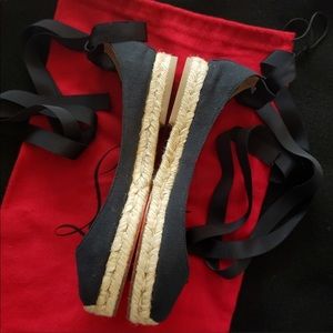 CHRISTIAN LOUBOUTIN Ballerina Jute Lace-Up Flats